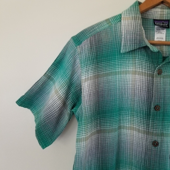 Patagonia Plaid Organic Cotton Collared Button Down Shirt Size Small - Picture 5 of 6